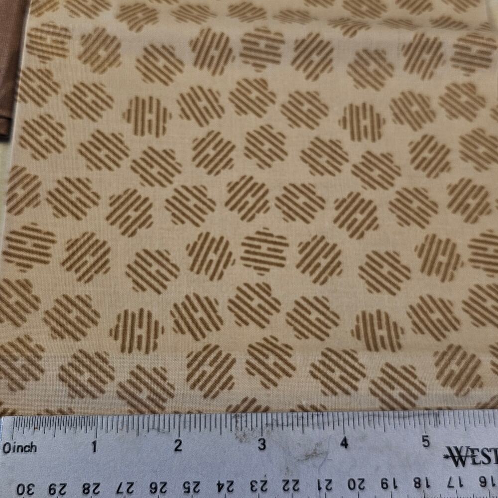 Cotton Fabric Assorted Quilt Craft Brown Tan Floral Animal Fall Leaves Lot of 11 - Picture 3 of 16